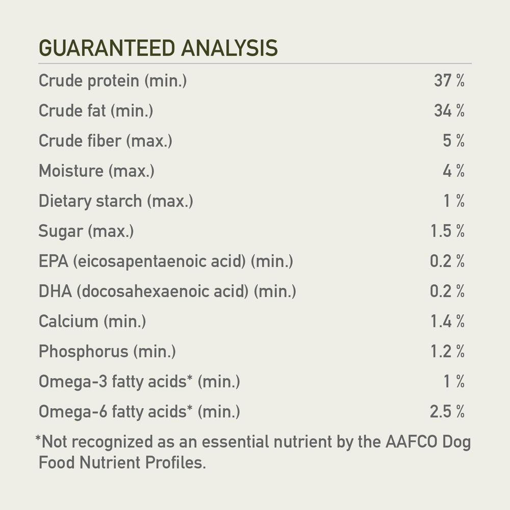 ORIJEN TUNDRA ingredientes WholePrey deshidratados para nutrición completa.