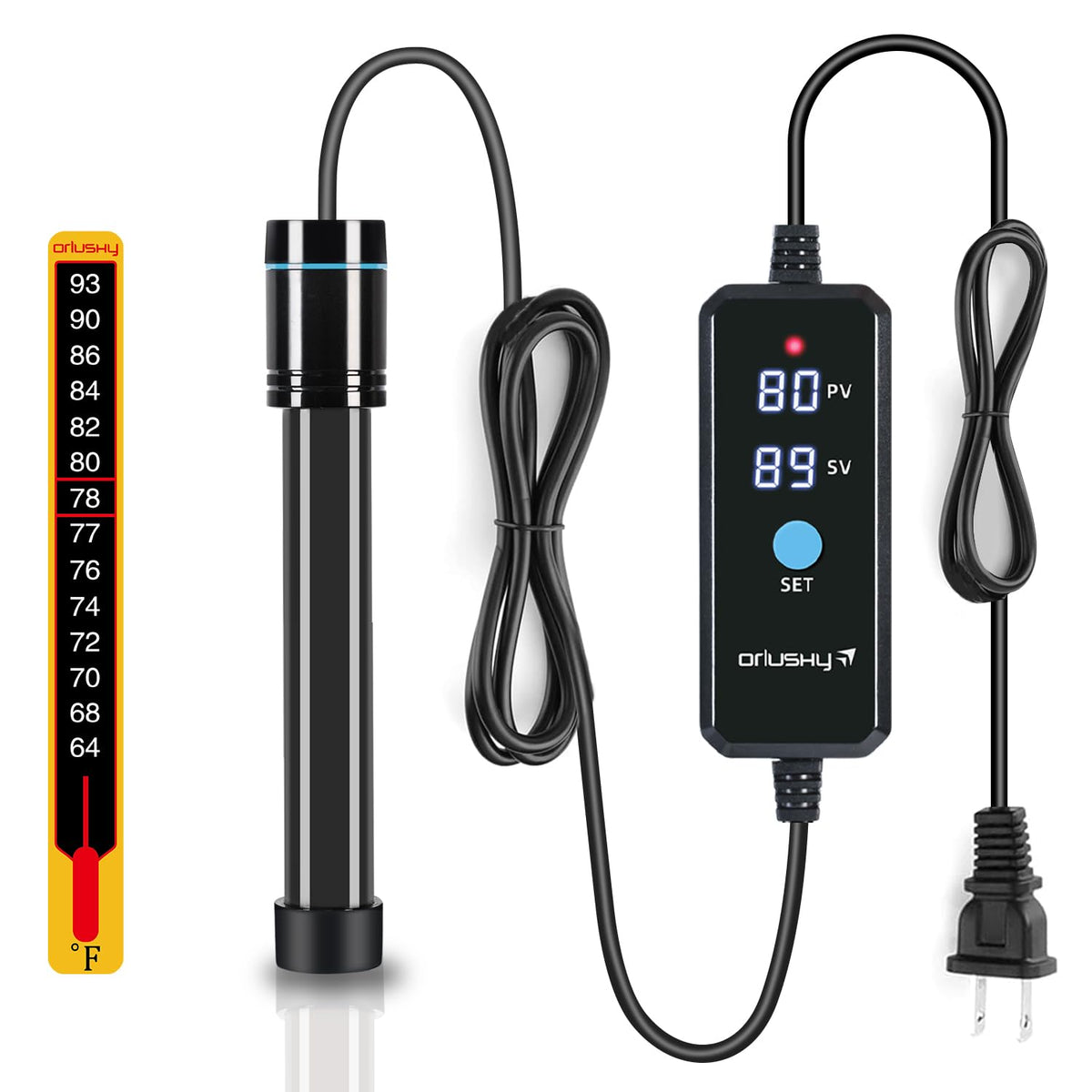 Orlushy 100W calefactor externo con pantalla digital para ajuste preciso de temperatura