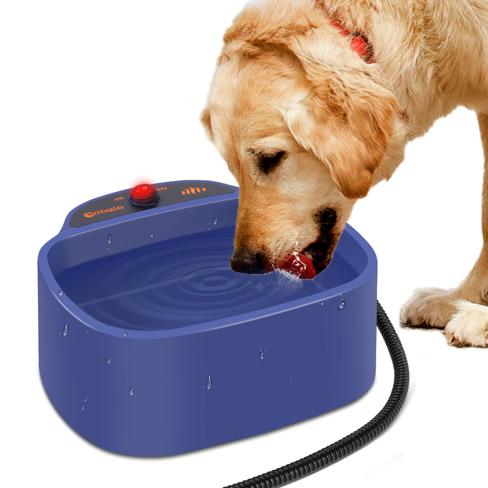 Ormalla tazón agua caliente exterior para perros, mantiene el agua libre de hielo.