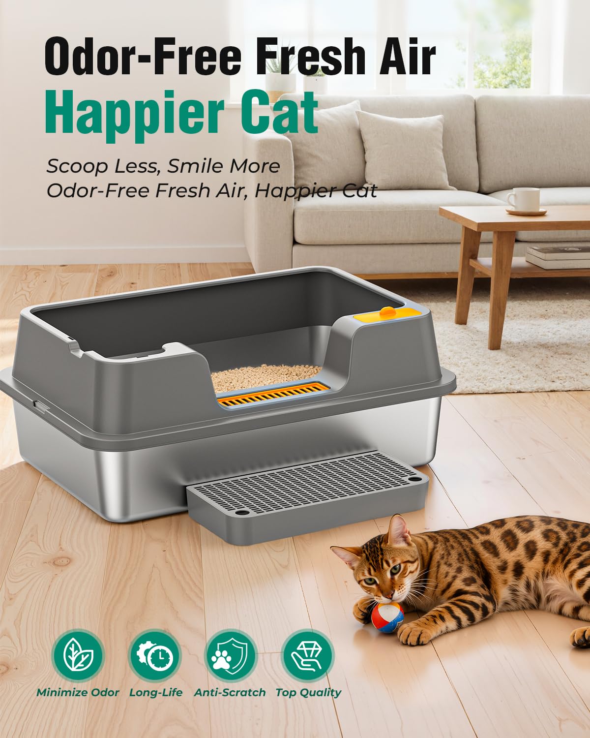 ORELEY ideal para hogares con varios gatos, espacio generoso para las mascotas.