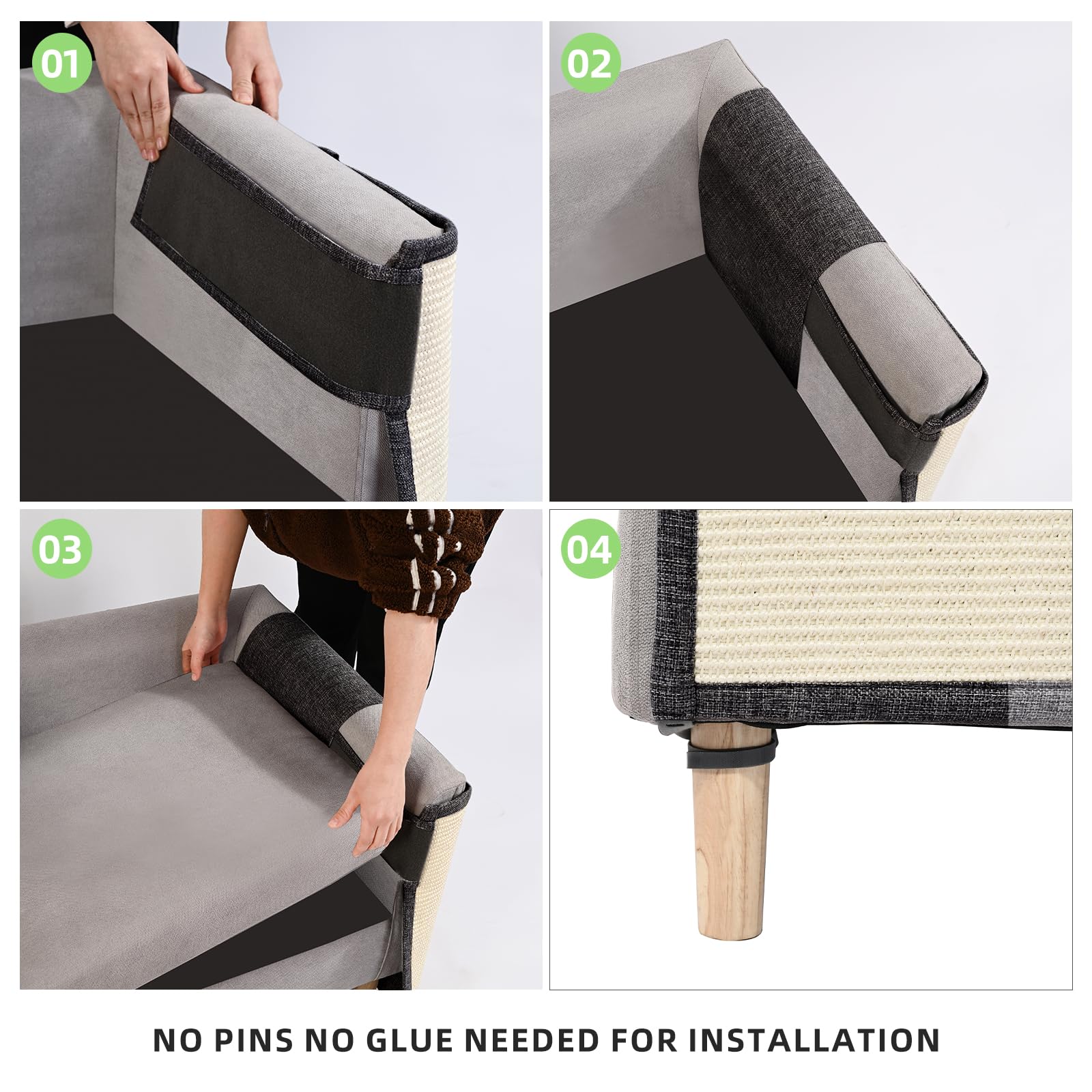Oroonoko tapete rasca para sofá, sisal natural, ideal para proteger la zona de descanso del lado izquierdo.