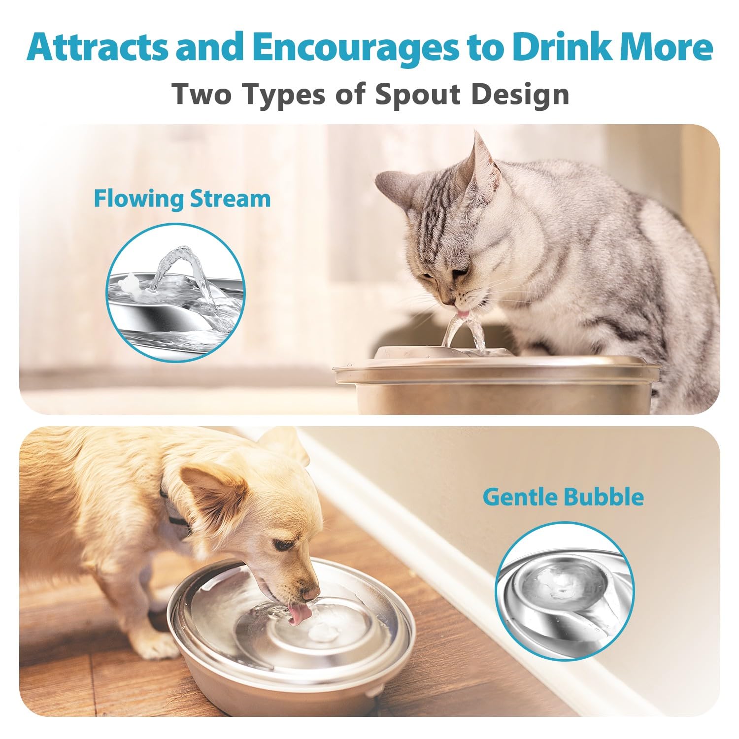 Dispenser de agua ORSDA para gato, práctico para casa.