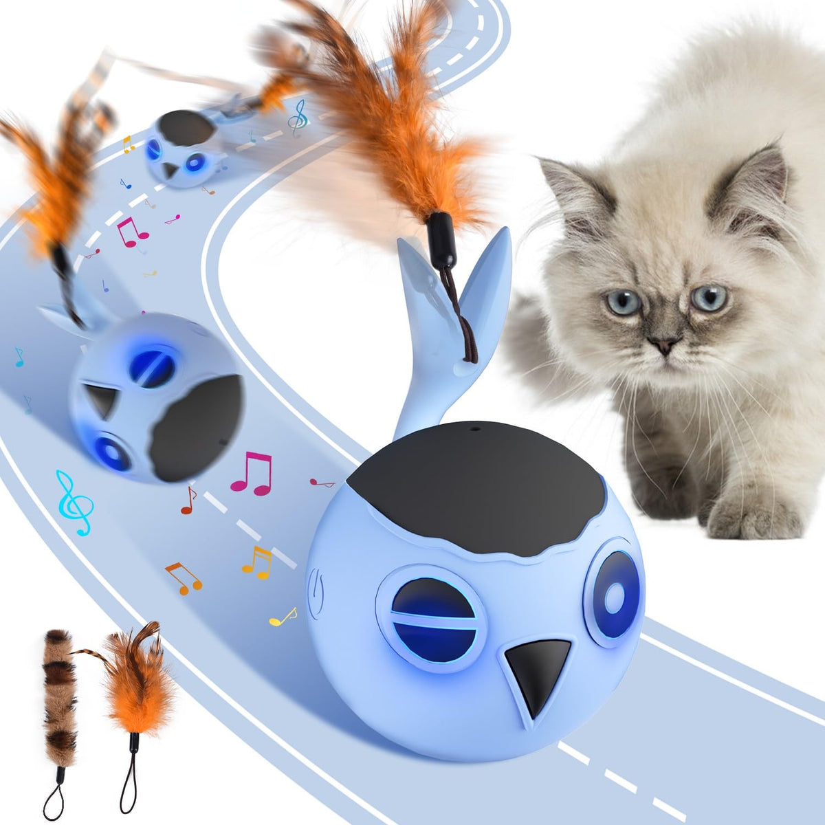 ORSDA bola pajaro interior en juego estimulante para gatos
