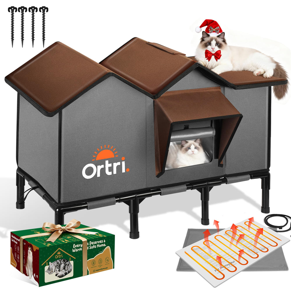 Ortri Casa Gato Exterior con calor ofrece protección cálida.