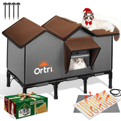 Ortri Casa Gato Exterior con calor ofrece protección cálida.