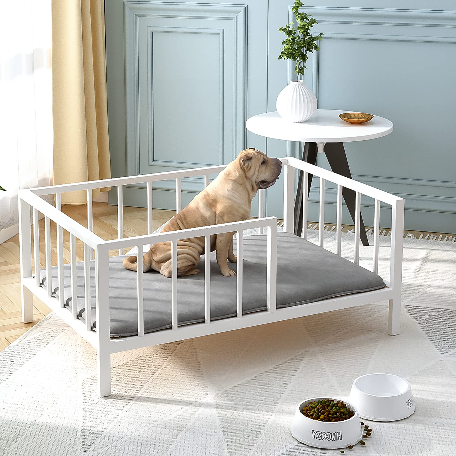 OSCHF cama para perro con barandas elevadas, descanso seguro para interiores.