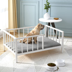 OSCHF cama para perro con barandas elevadas, descanso seguro para interiores.