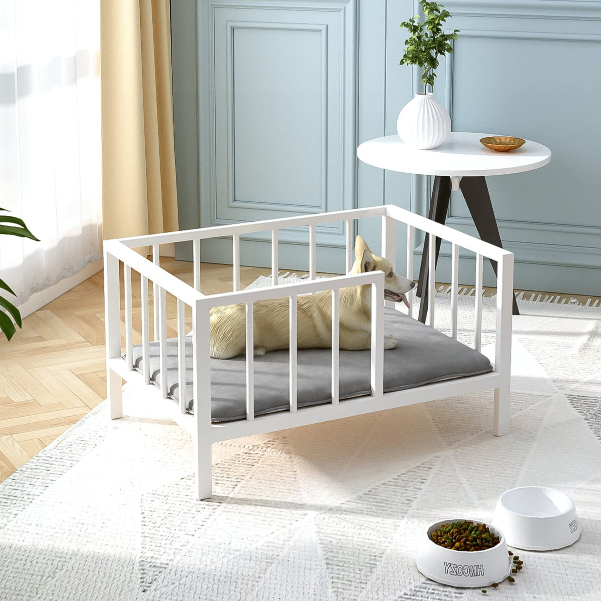 Cama para perro OSCHF con barandas elevadas, descanso cómodo y limpio.