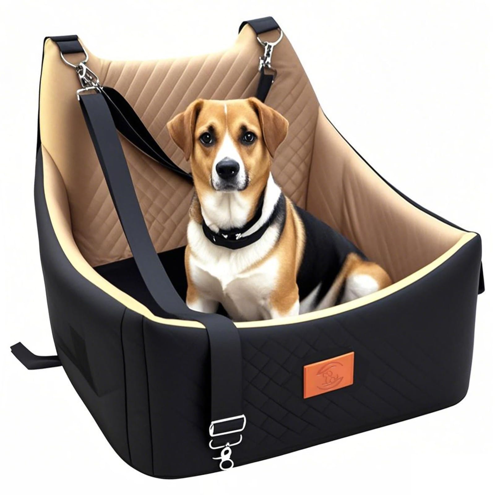 OSNBATN asiento para perro mediano dentro del coche, cómodo y seguro.
