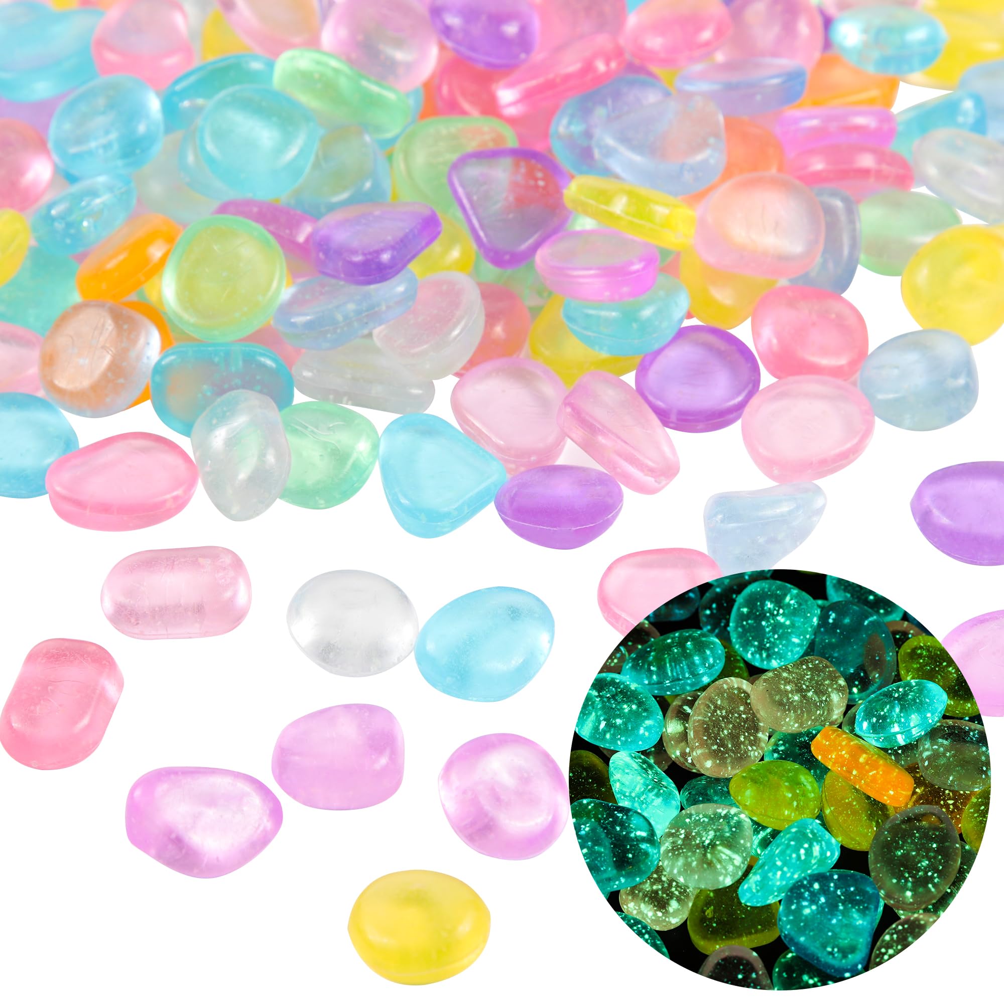 OSOPOLA piedras fosforescentes 150 unidades, empaque práctico para decoración.
