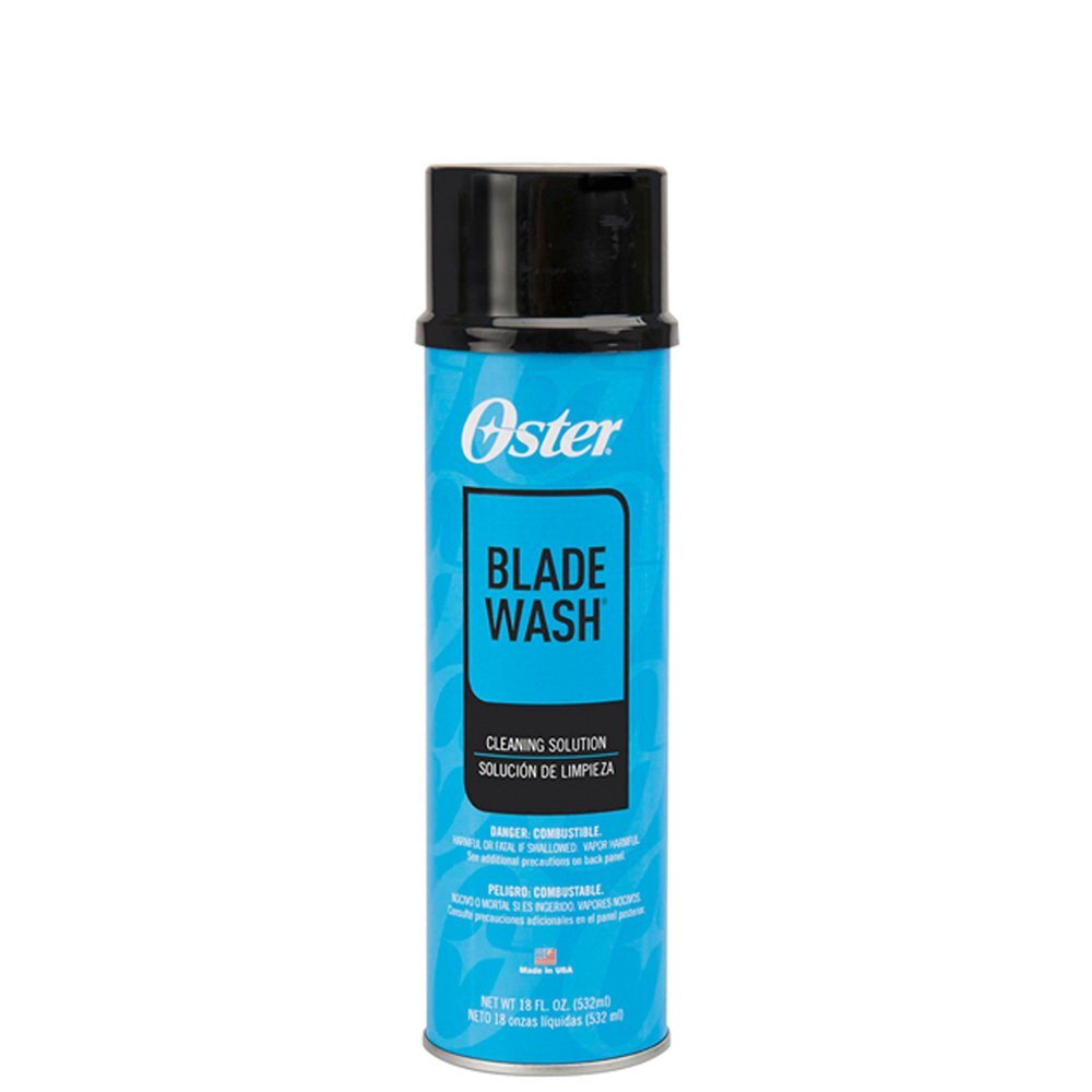 Solución de limpieza Oster para cuchillas de maquinilla eléctrica, limpieza y lubricación eficientes.