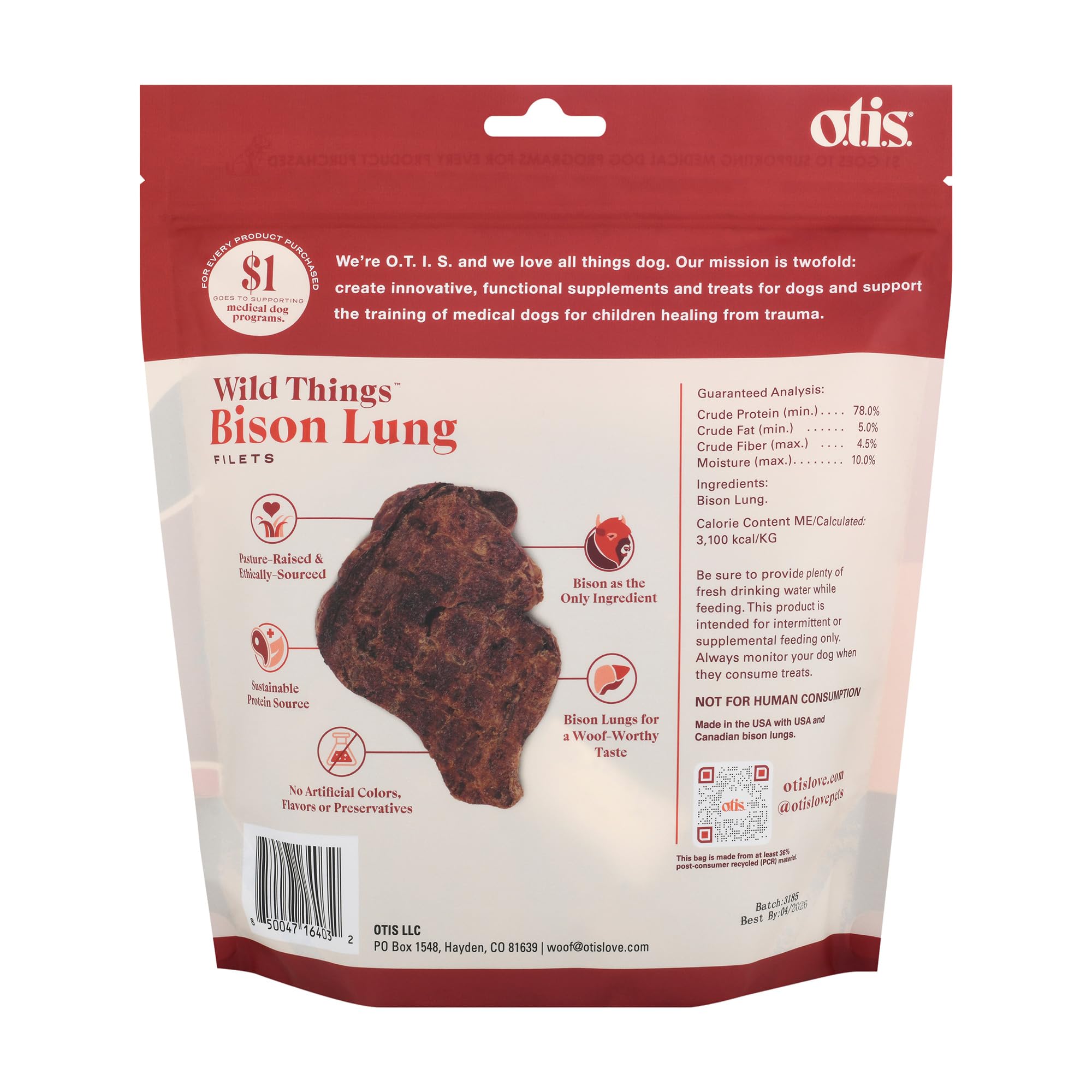 OTIS filetes pulmón de bisonte: textura crujiente ideal para entrenamiento.
