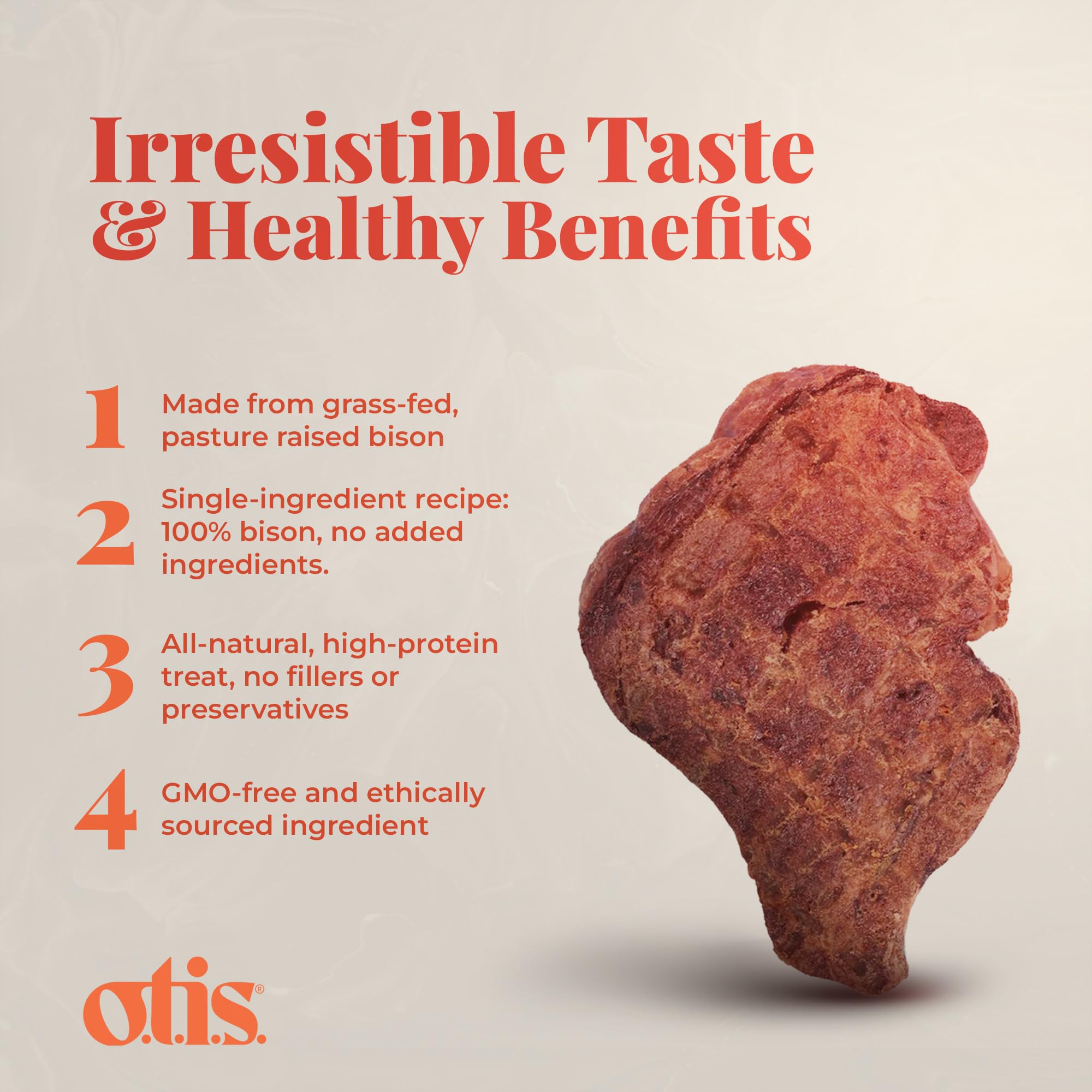 OTIS snacks de pulmón de bisonte: sabor natural sin aditivos.