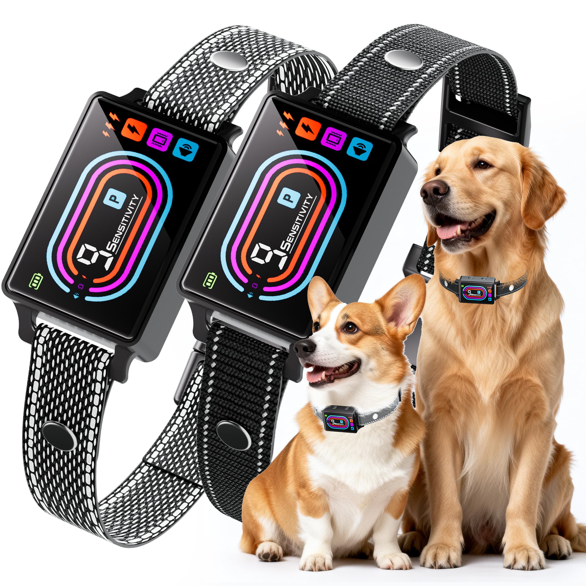 OTK collar anti-ladridos para perros, paquete de dos para entrenamiento suave