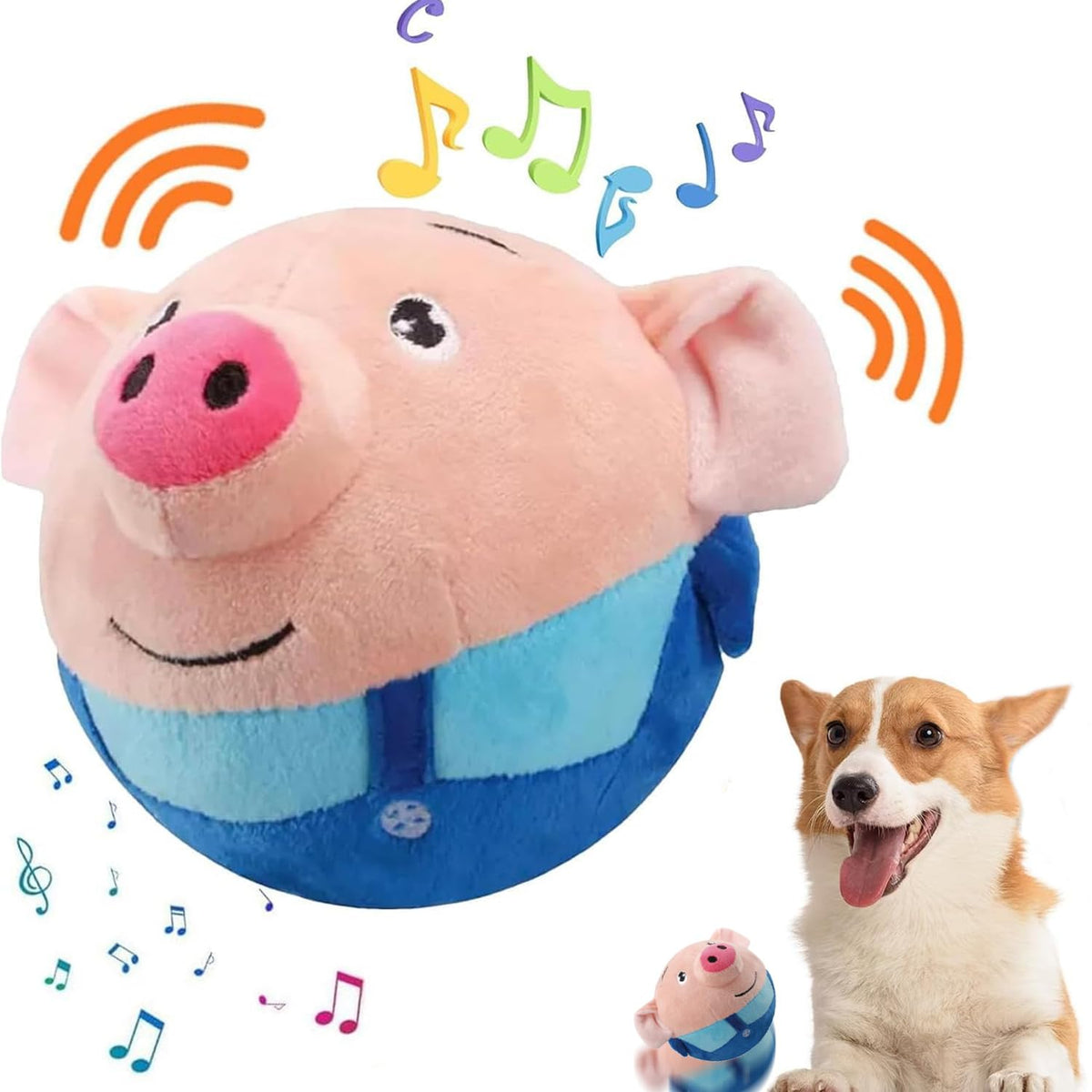 OTXKXBLP peluche interactivo para perros azul, ideal para juego activo
