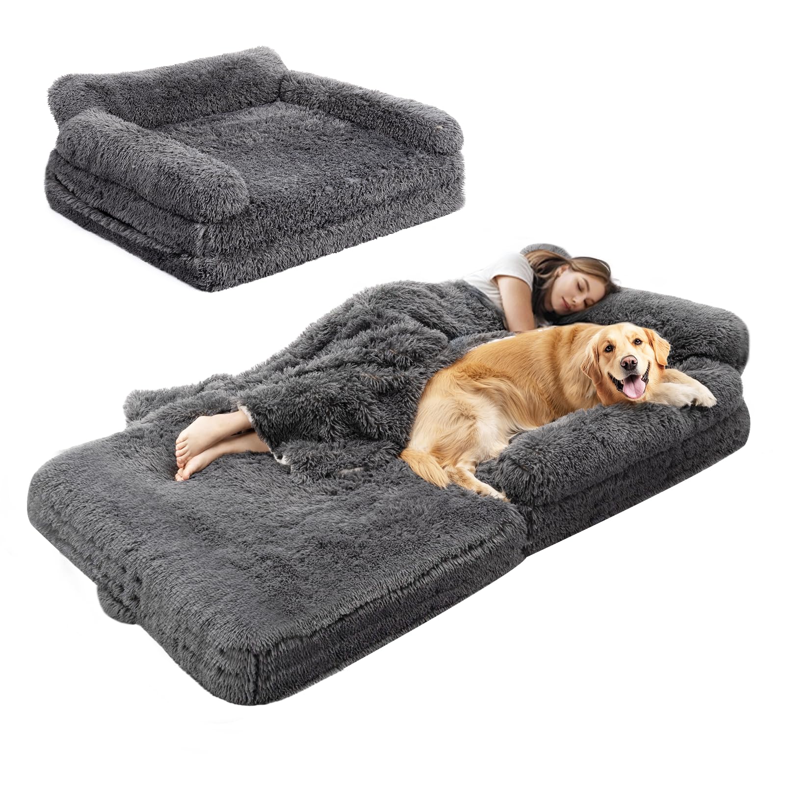 OtterOasis cama humana plegable para descansar junto a tu mascota. Confort y comodidad.