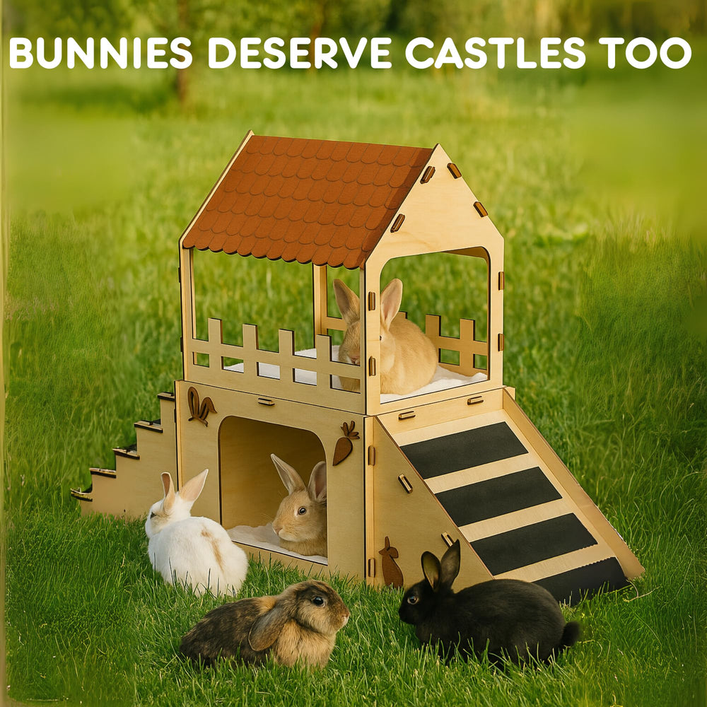 OtterPets castillo multi niveles conejo-xl: exploración segura en un solo espacio.