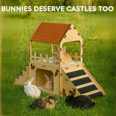 OtterPets castillo multi niveles conejo-xl: exploración segura en un solo espacio.