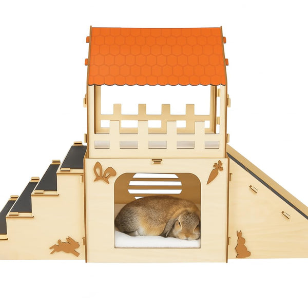 OtterPets nido interior conejo-xl: refugio suave para descansar y jugar.