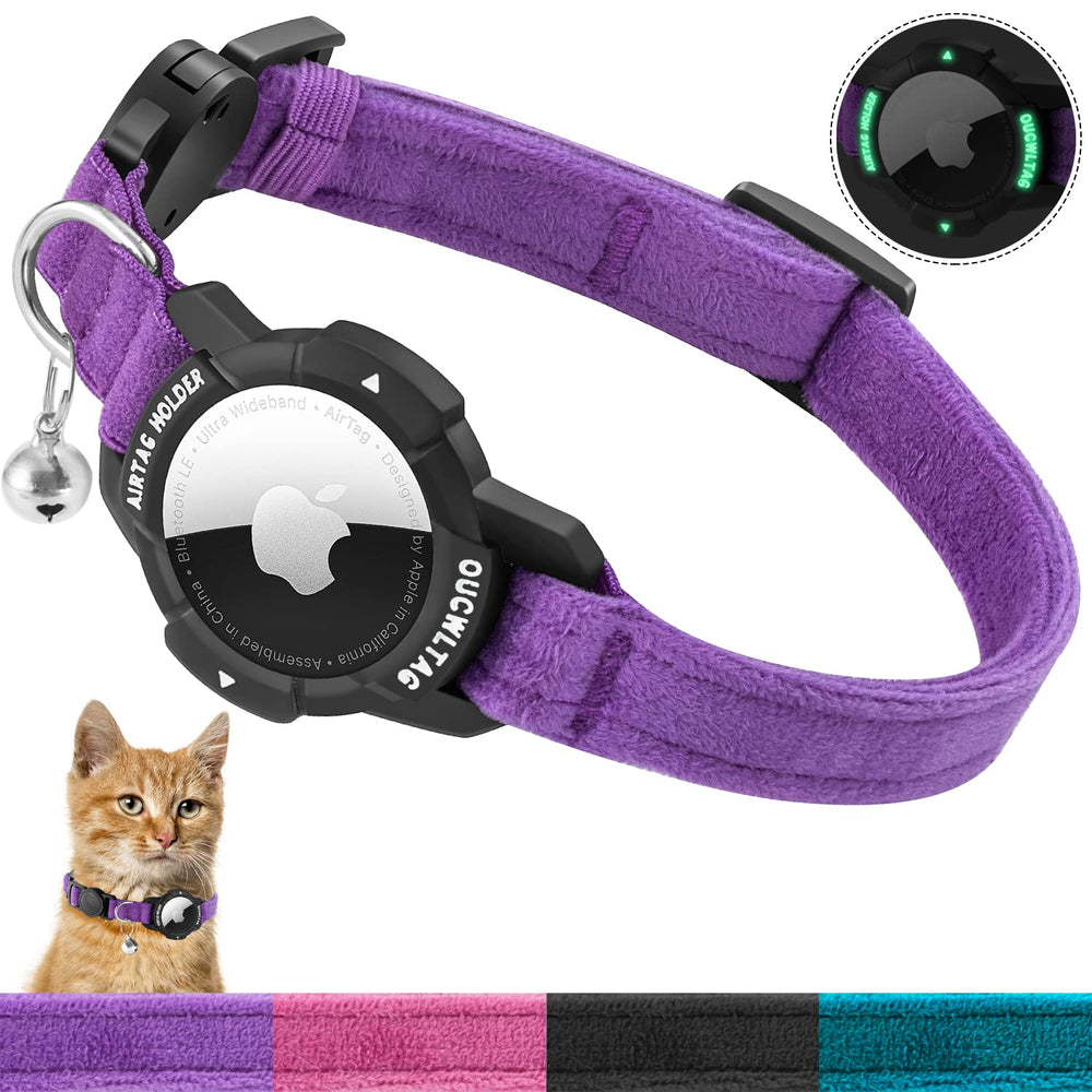 OUCWLTAG collar AirTag integrado con resplandor nocturno para mayor visibilidad