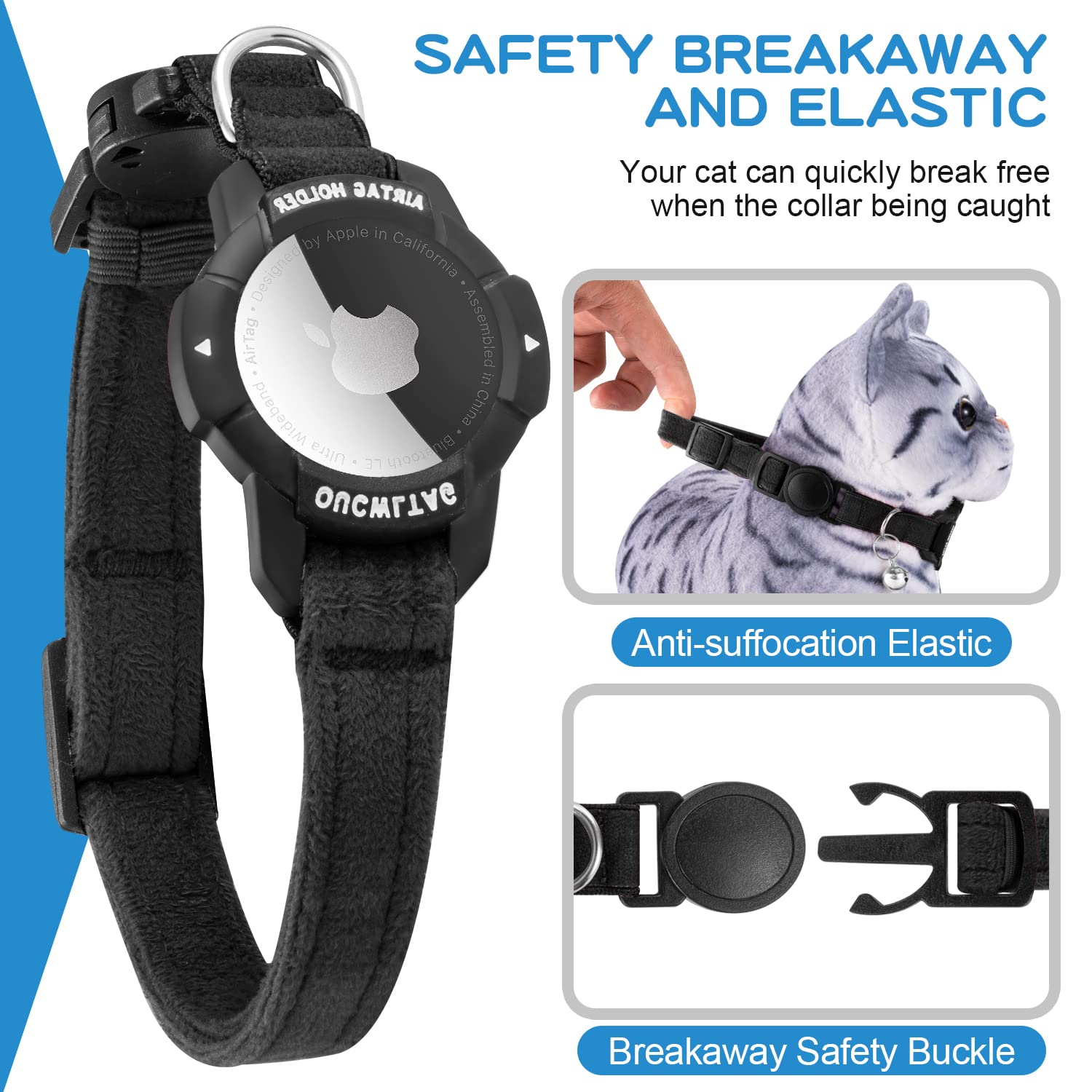OUCWLTAG collar con doble protección y cierre de liberación rápida