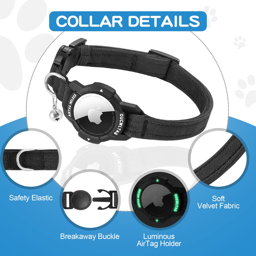 OUCWLTAG collar para gato en terciopelo suave y cómodo