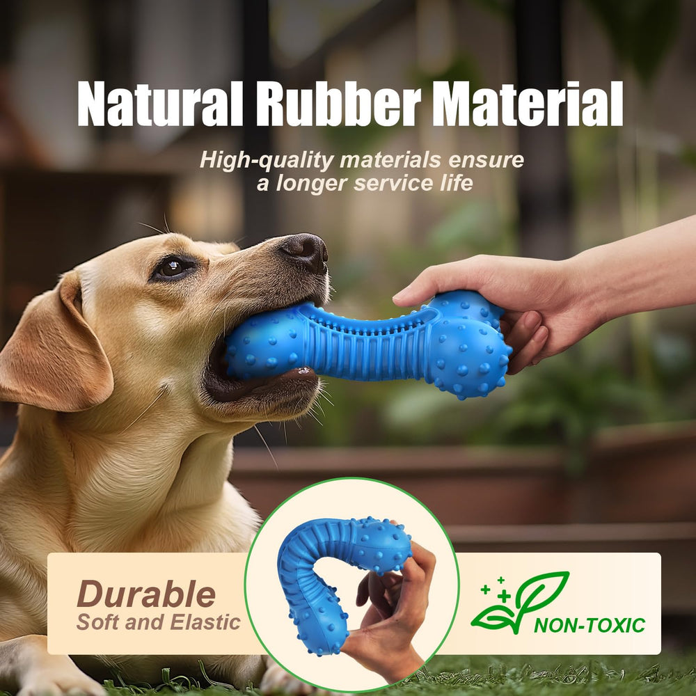 Juguete de goma natural Ouilter, seguro y resistente para sesiones largas de masticación.