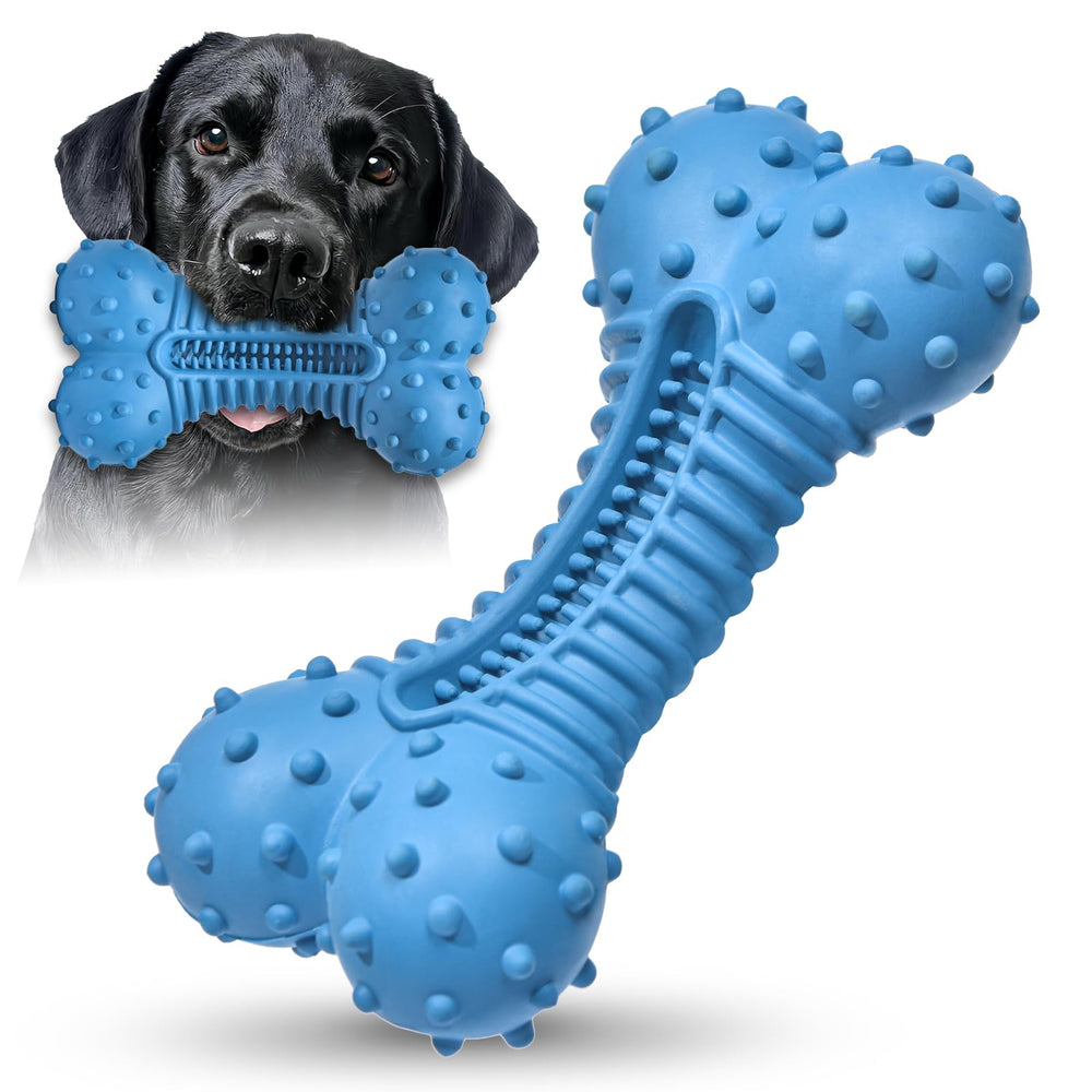 Juguete Ouilter para perros mordedores resistentes en azul, ideal para masticación prolongada.