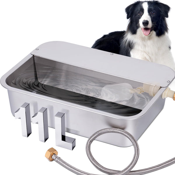 OUJIMAI bebedero automático para perros 3gal exterior, agua fresca para paseos y días soleados