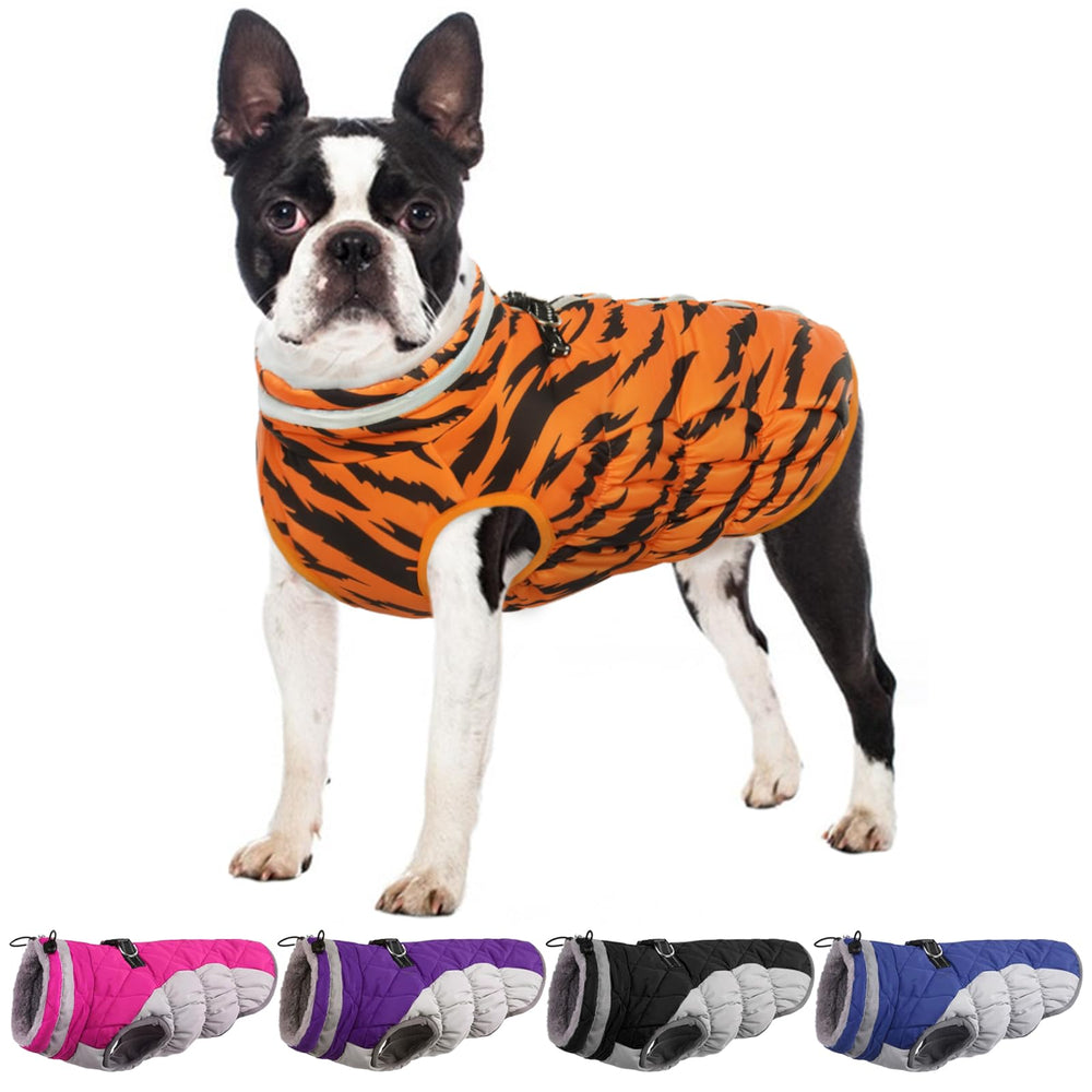 OUOBOB abrigo para perro pequeño frente: protección cálida contra lluvia y viento.