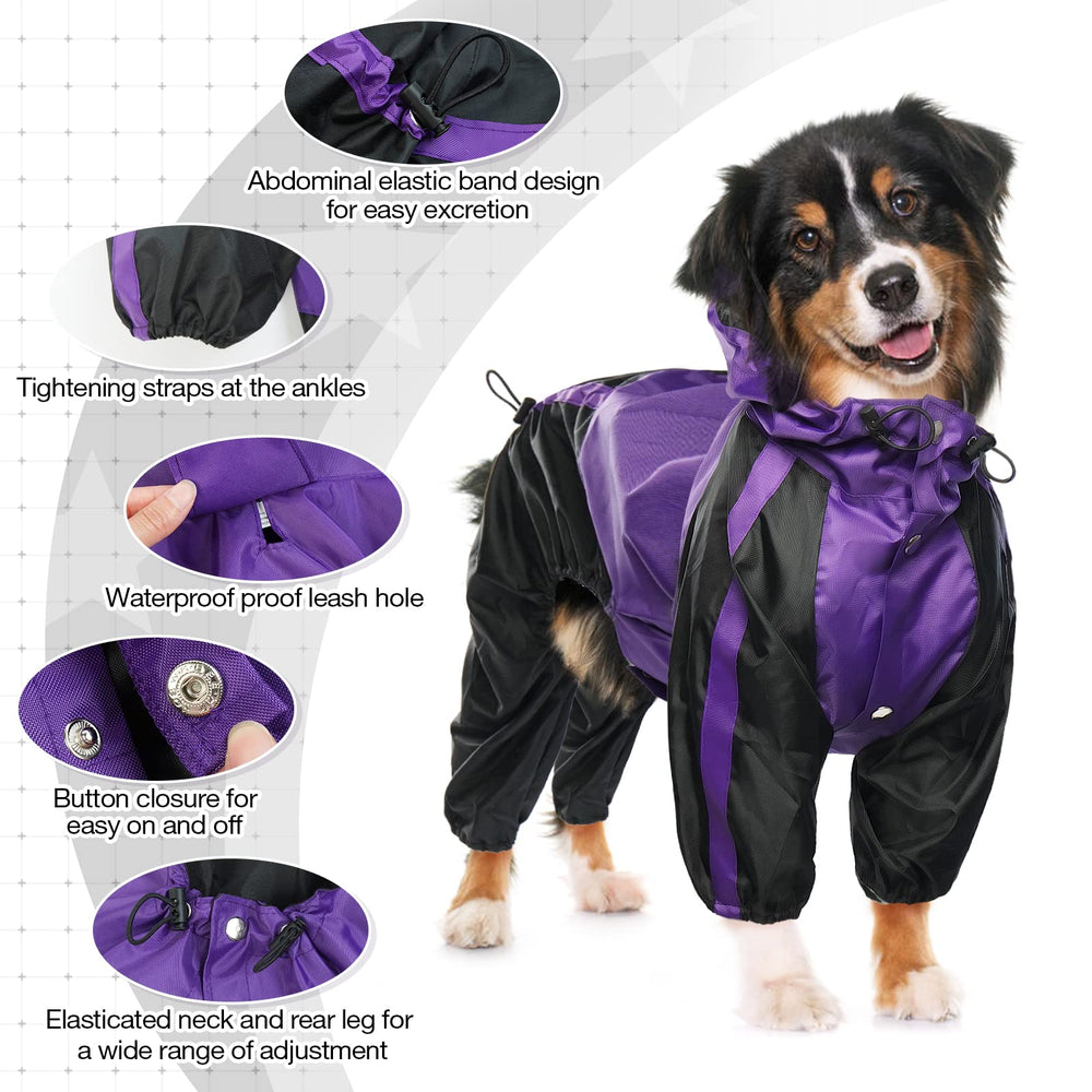 OUOBOB abrigo impermeable para perros grandes protege contra lluvia y charcos