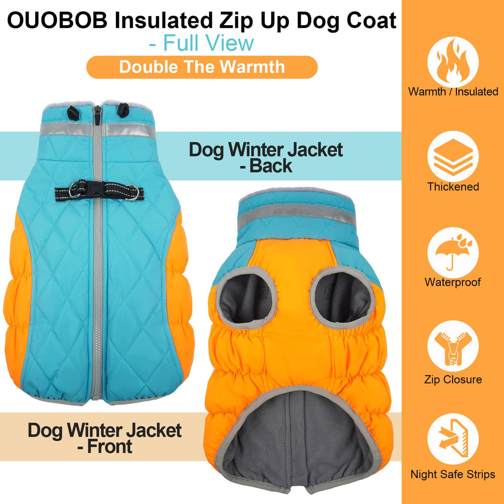 OUOBOB abrigo para perro grande con cremallera trasera facilita vestir