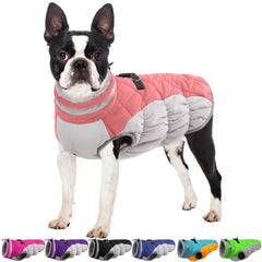 OUOBOB abrigo de invierno para perro rosa con cremallera dorsal para mayor comodidad