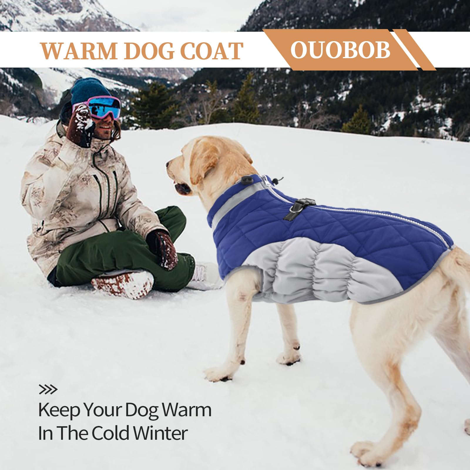 OUOBOB abrigo para perro XL, revestimiento polar que aporta calor suave.