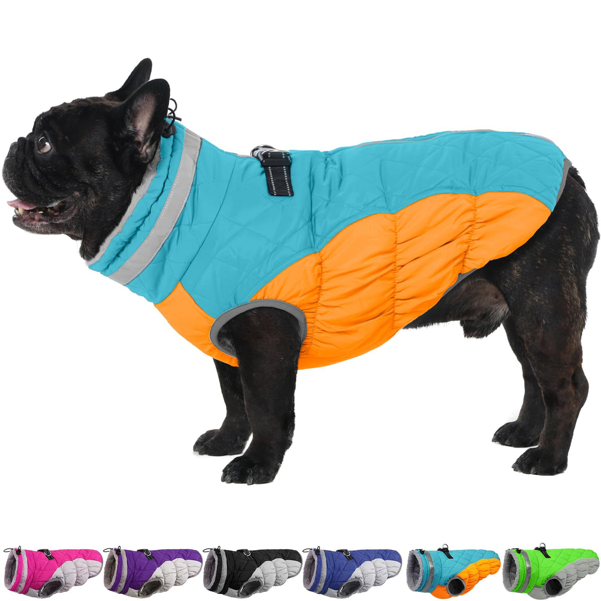 OUOBOB chaqueta para perro grande con arnés integrado, seguridad y control en paseos.