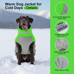 OUOBOB chaqueta para perro grande, forro felpado suave para calor.