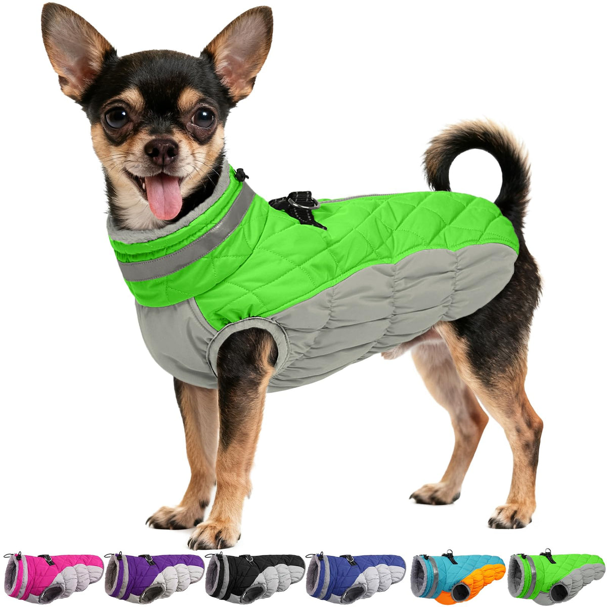 OUOBOB chaqueta para perro pequeño, frente con forro de vellón y calor suave