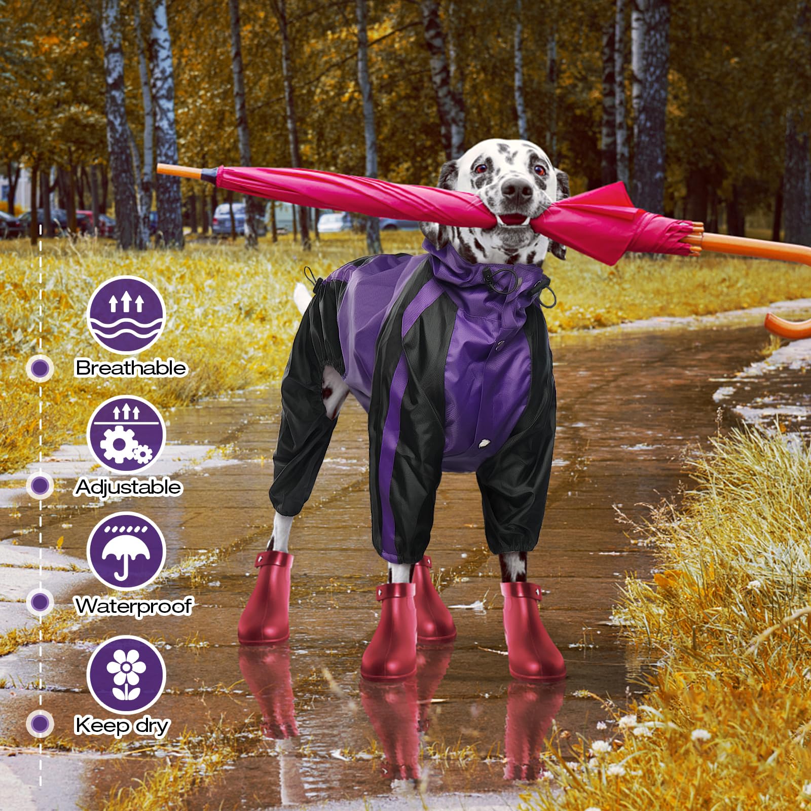 OUOBOB chubasquero impermeable con cierre y ajuste para mayor comodidad