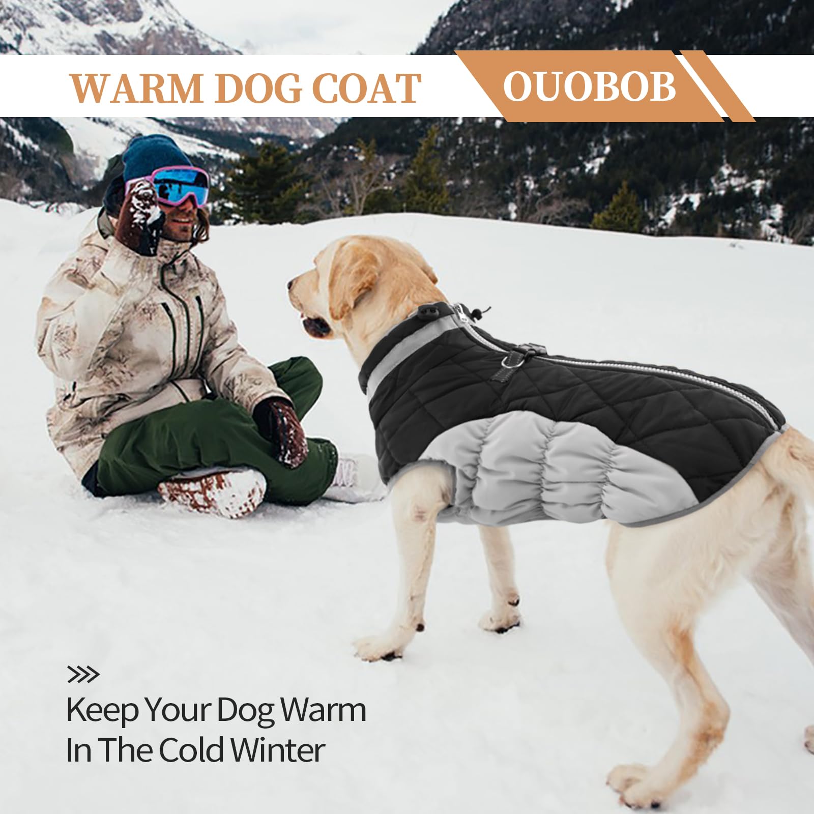 OUOBOB capa perro grande interior polar cálido y suave.