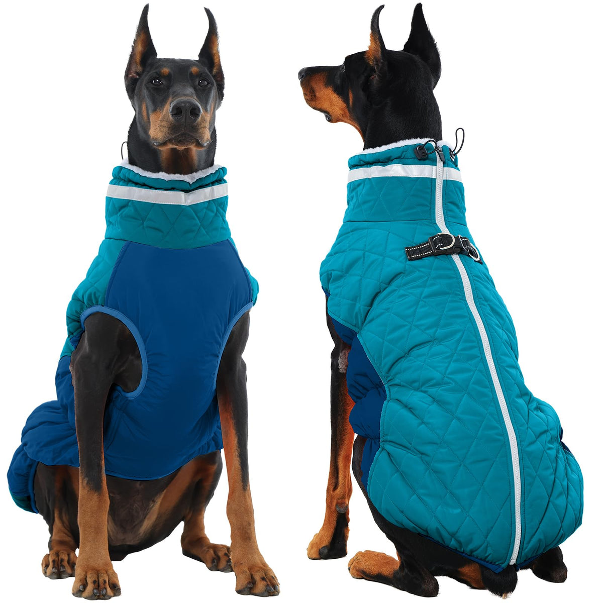 OUOBOB chaqueta para perros grandes con cierre trasero, fácil de poner en días fríos.