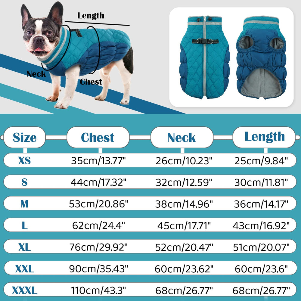 OUOBOB chaqueta con forro polar para perros grandes, cálida y confortable en invierno.
