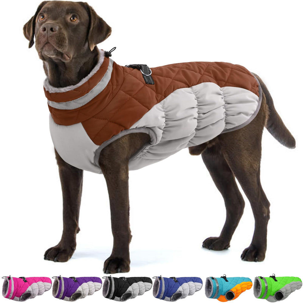 OUOBOB chaqueta de invierno para perros, vista frontal, mantiene seco y cálido