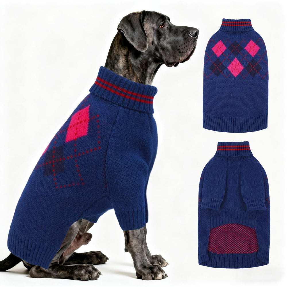 OUOBOB sudadera perro cuello alto azul para frío y comodidad