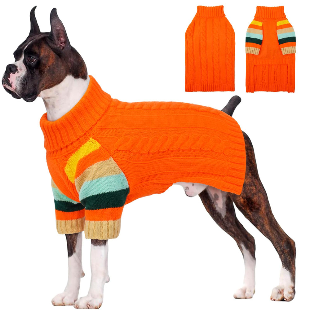 OUOBOB sudadera para perro con cuello alto naranja, ideal para paseos fríos