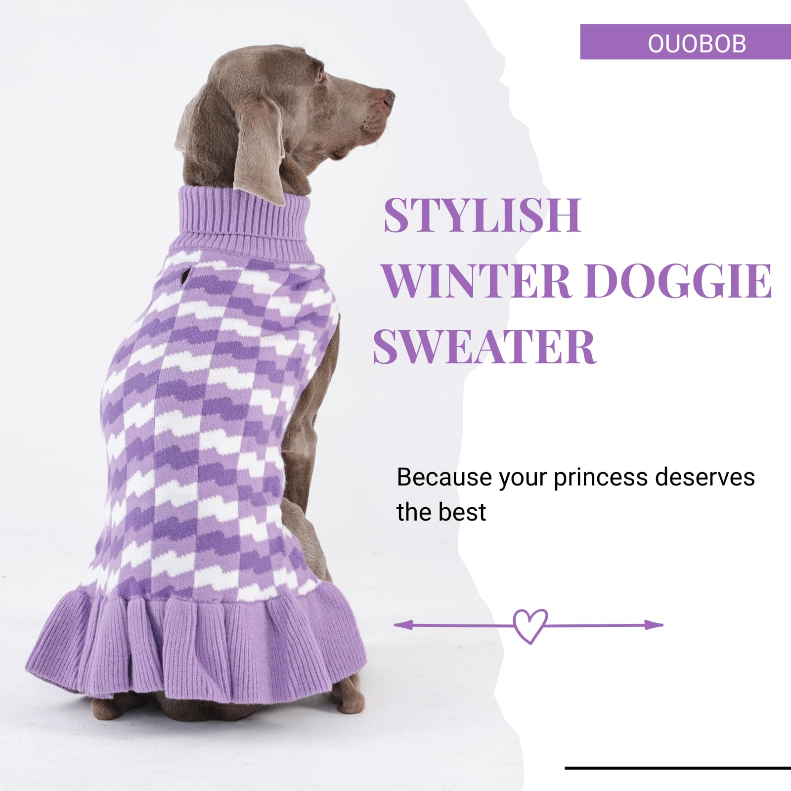 OUOBOB sudadera perro dama color púrpura ideal para paseos invernales