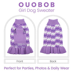 OUOBOB sudadera perro dama tejido grueso cuello alto para clima frío