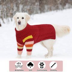 OUOBOB sudadera para perro grande con puños arcoíris, detalle festivo.