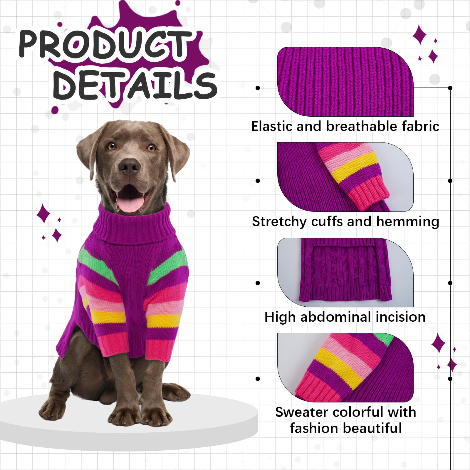 OUOBOB sudadera para perro mediano vista trasera, ajuste cómodo.