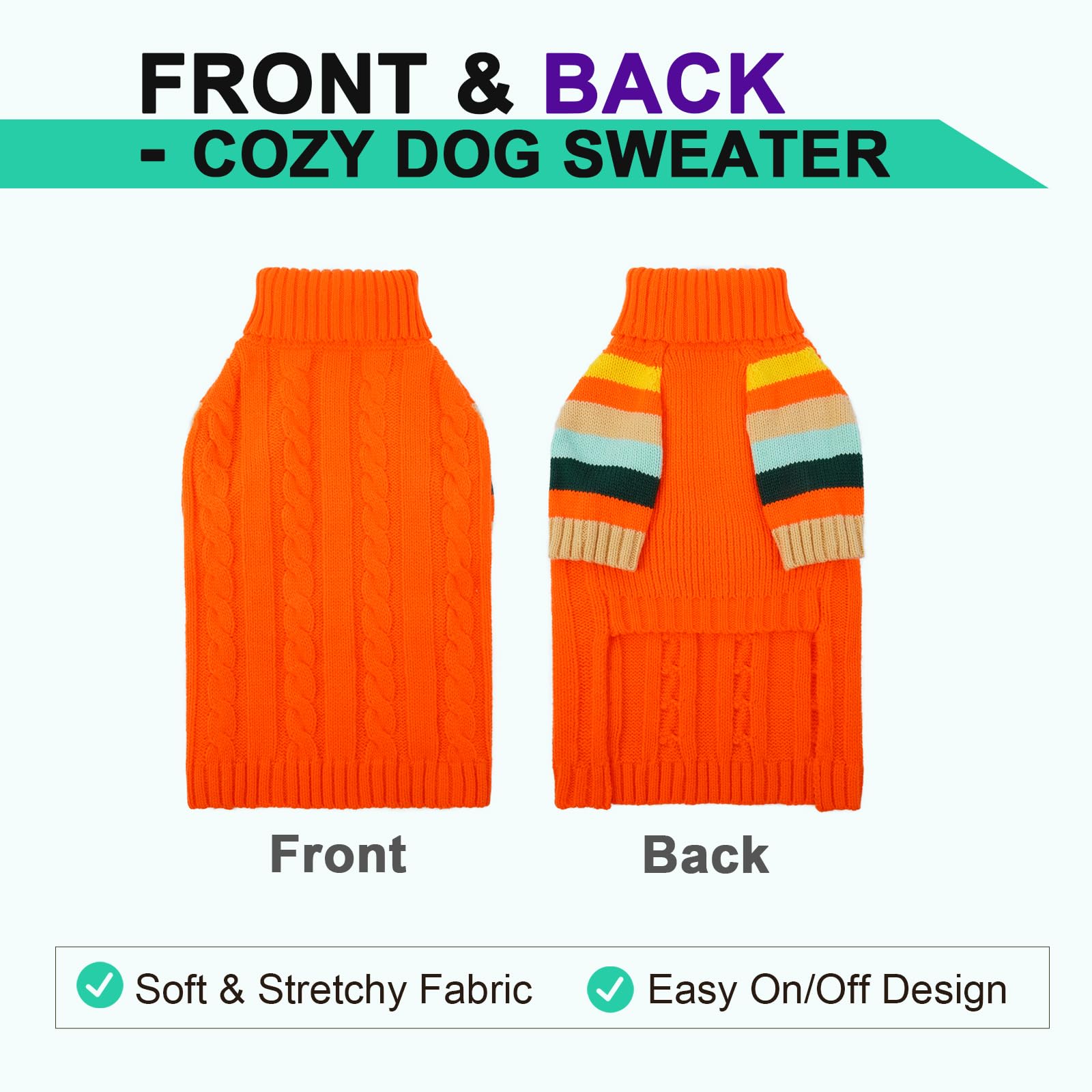 OUOBOB sudadera para perro mangas arcoíris delanteras, estilo y abrigo