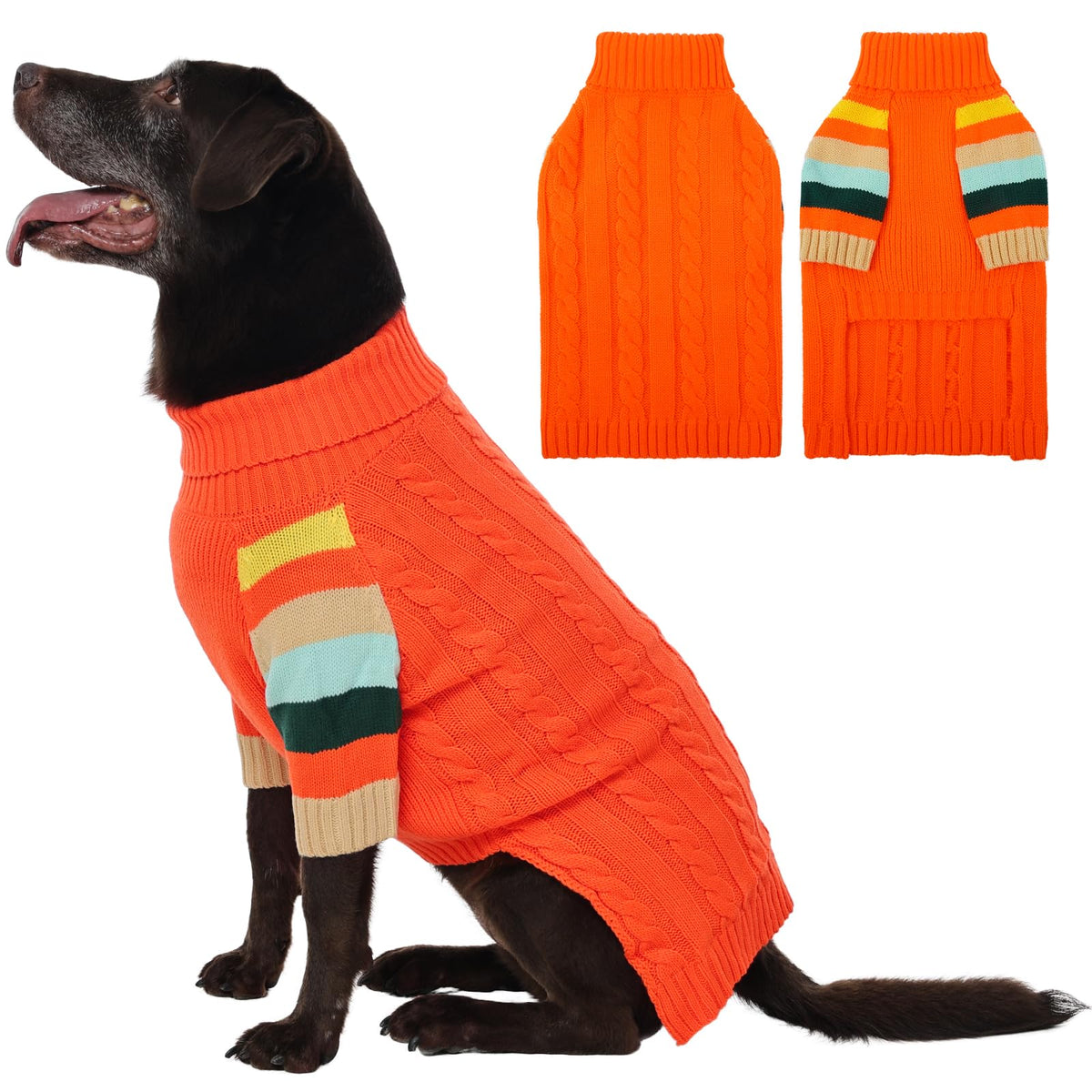OUOBOB suéter XL para perro con cuello alto, ideal para paseos fríos.